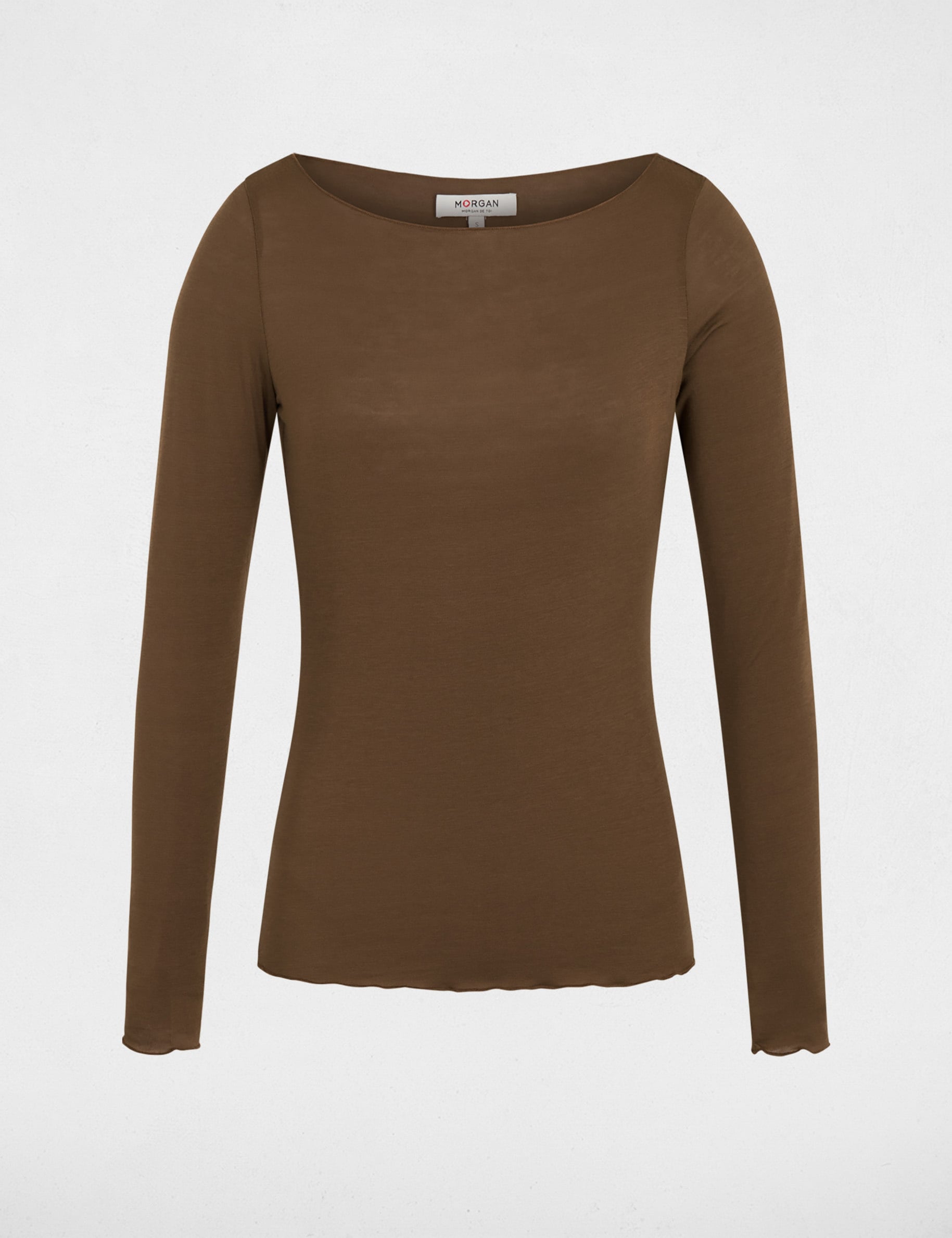 T-shirt manches longues vert kaki femme