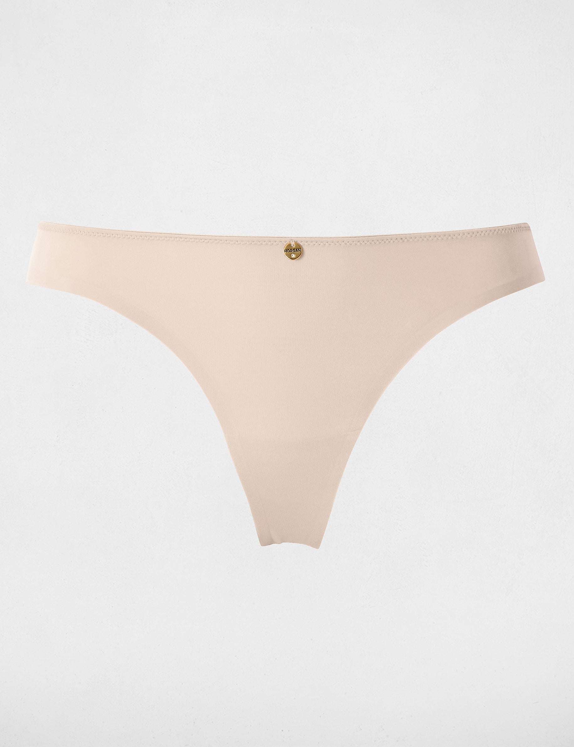 Slip dentelle taille basse beige femme