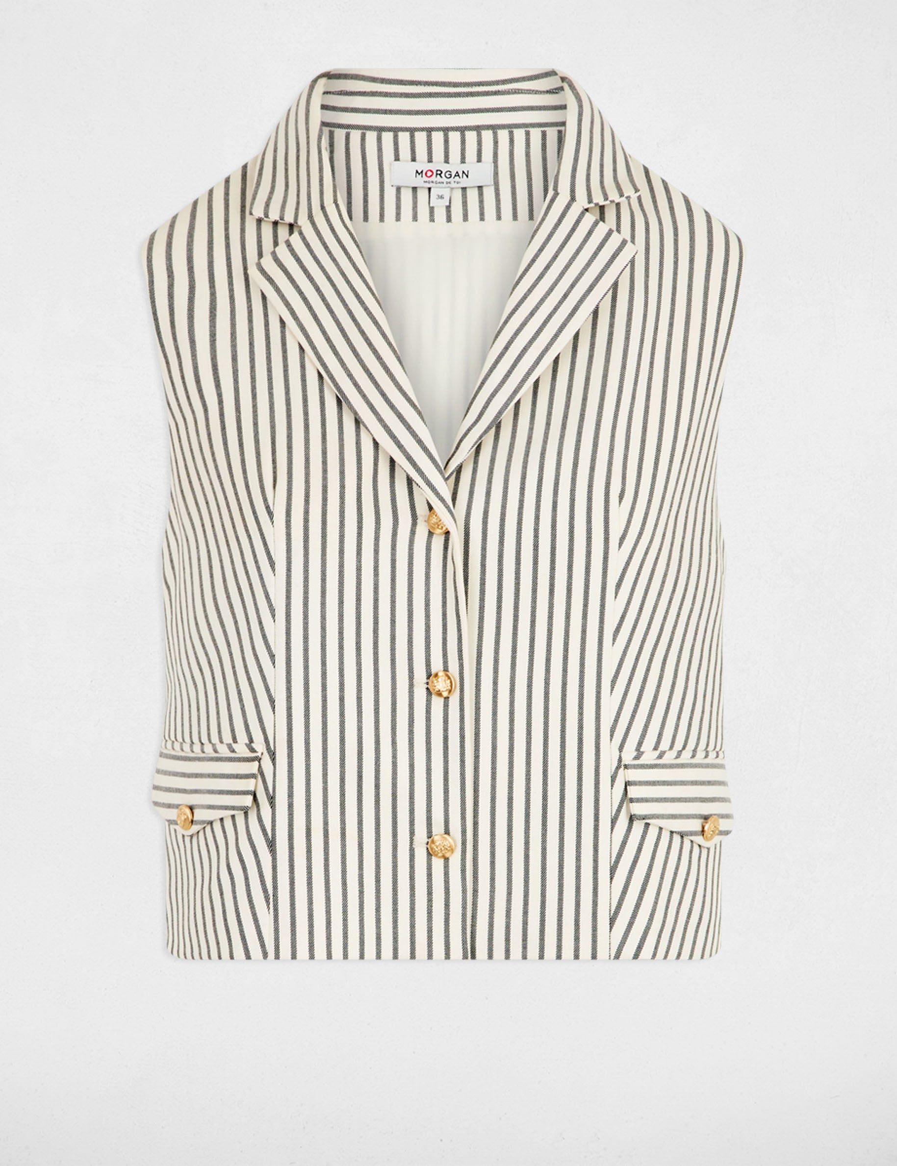 Veste sans manches ajust&eacute;e multicolore femme