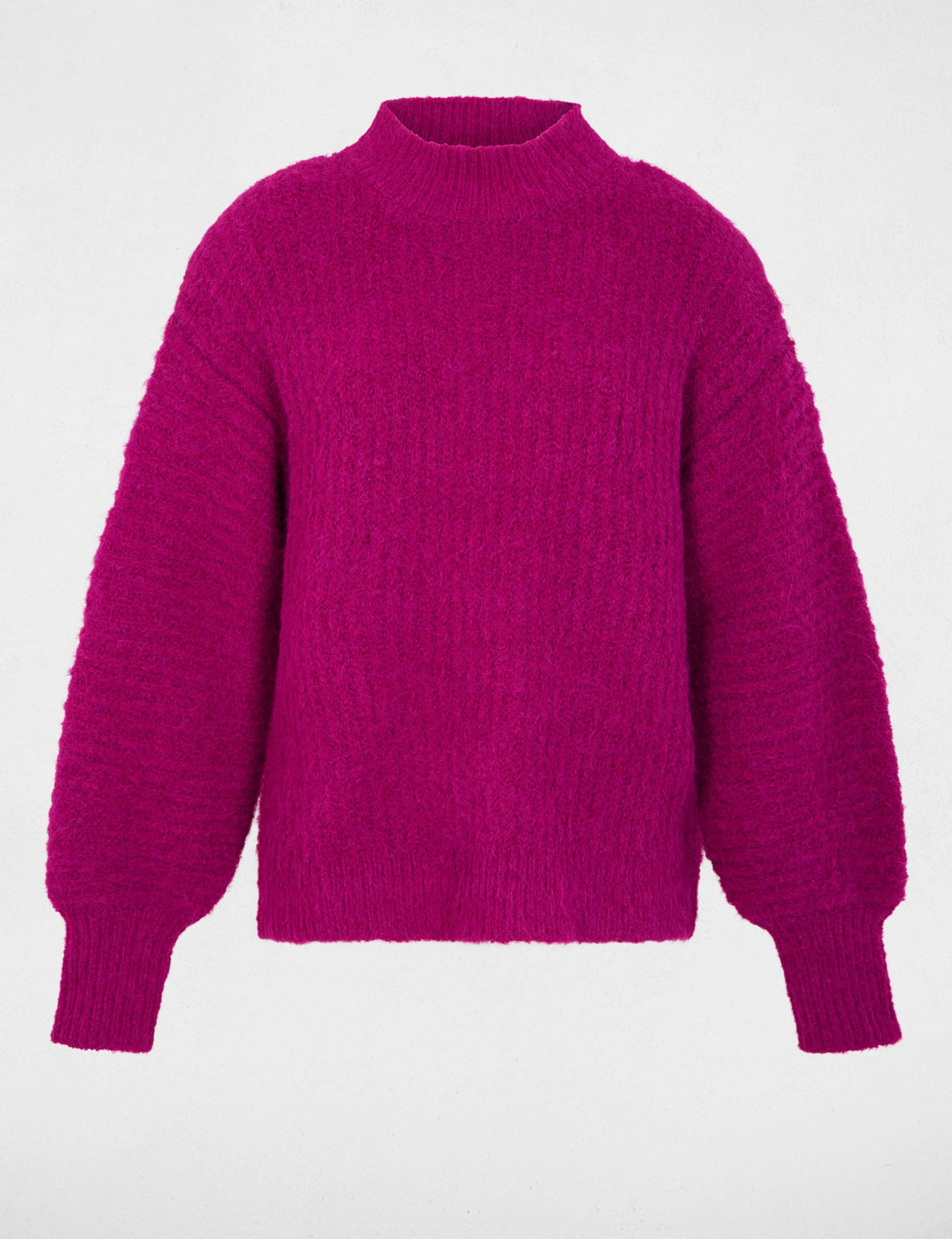 Pull oversize col montant violet femme