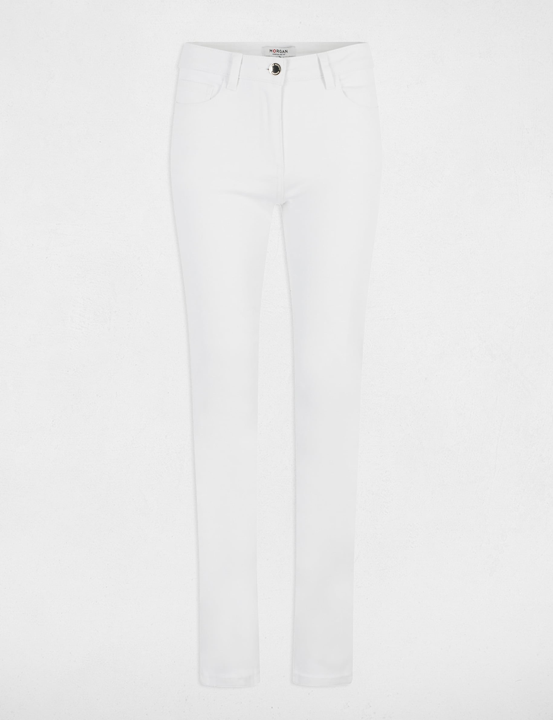 Pantalon droit blanc femme