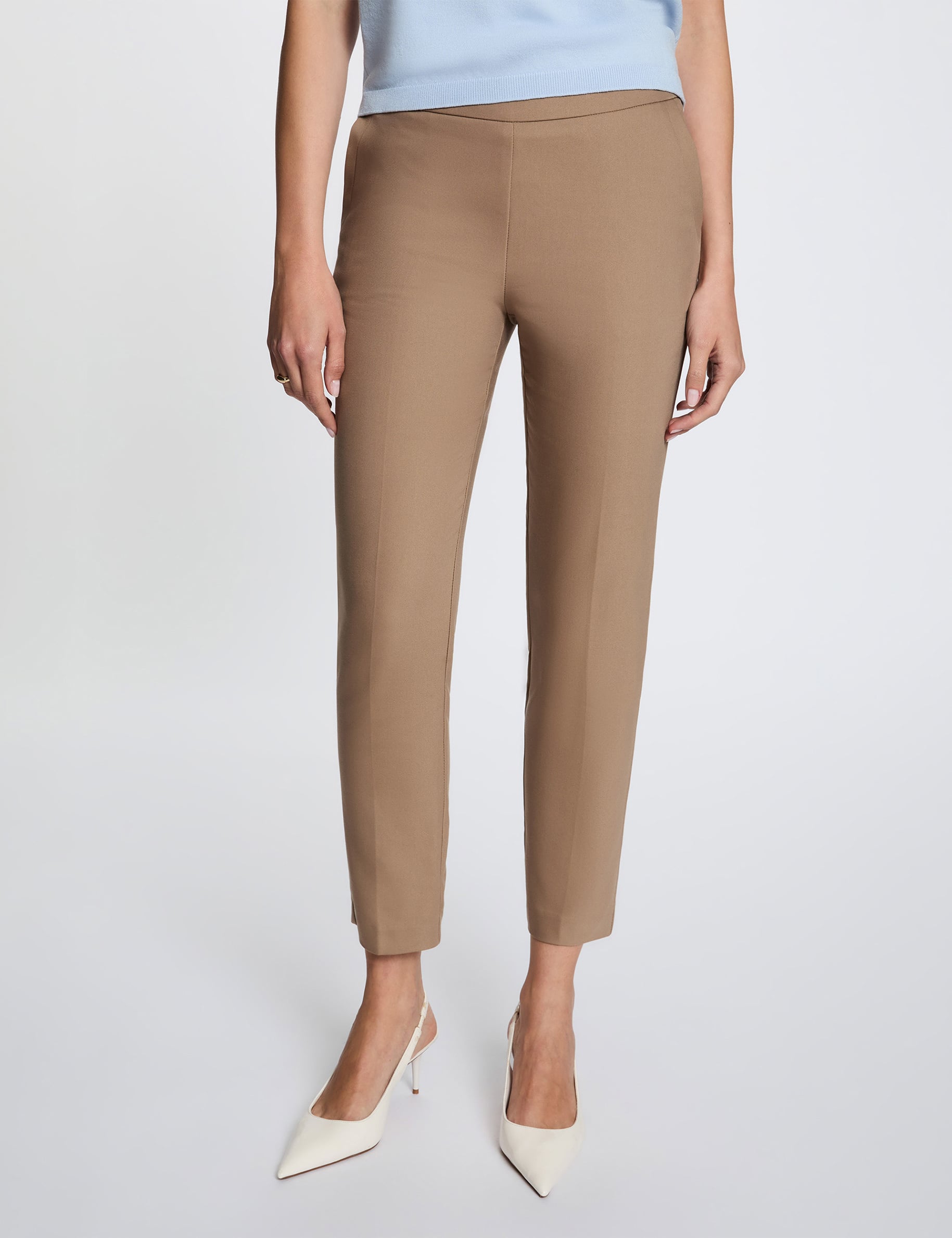 Pantalon cigarette 7/8&egrave;me taupe femme