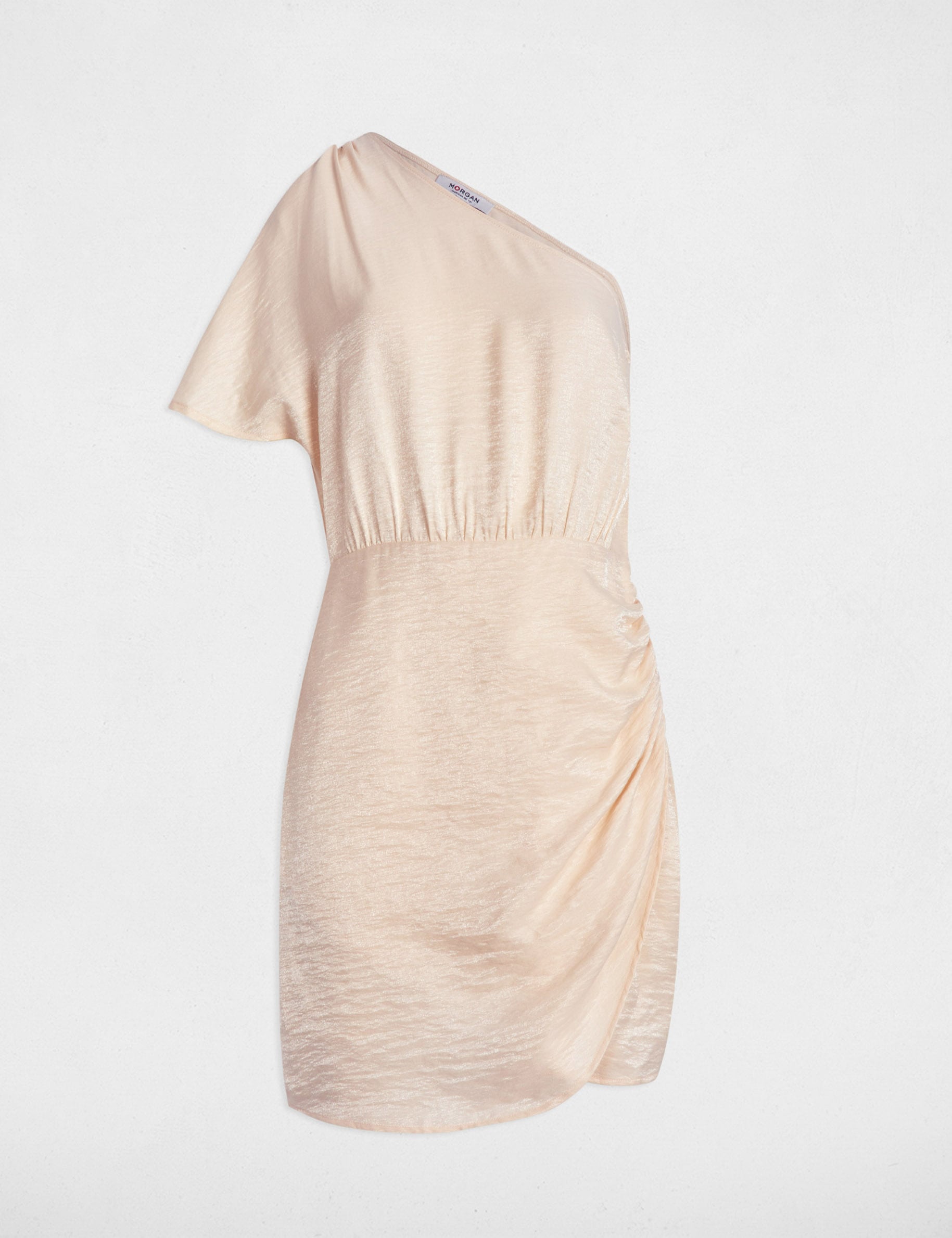 Robe courte ajust&eacute;e ivoire femme