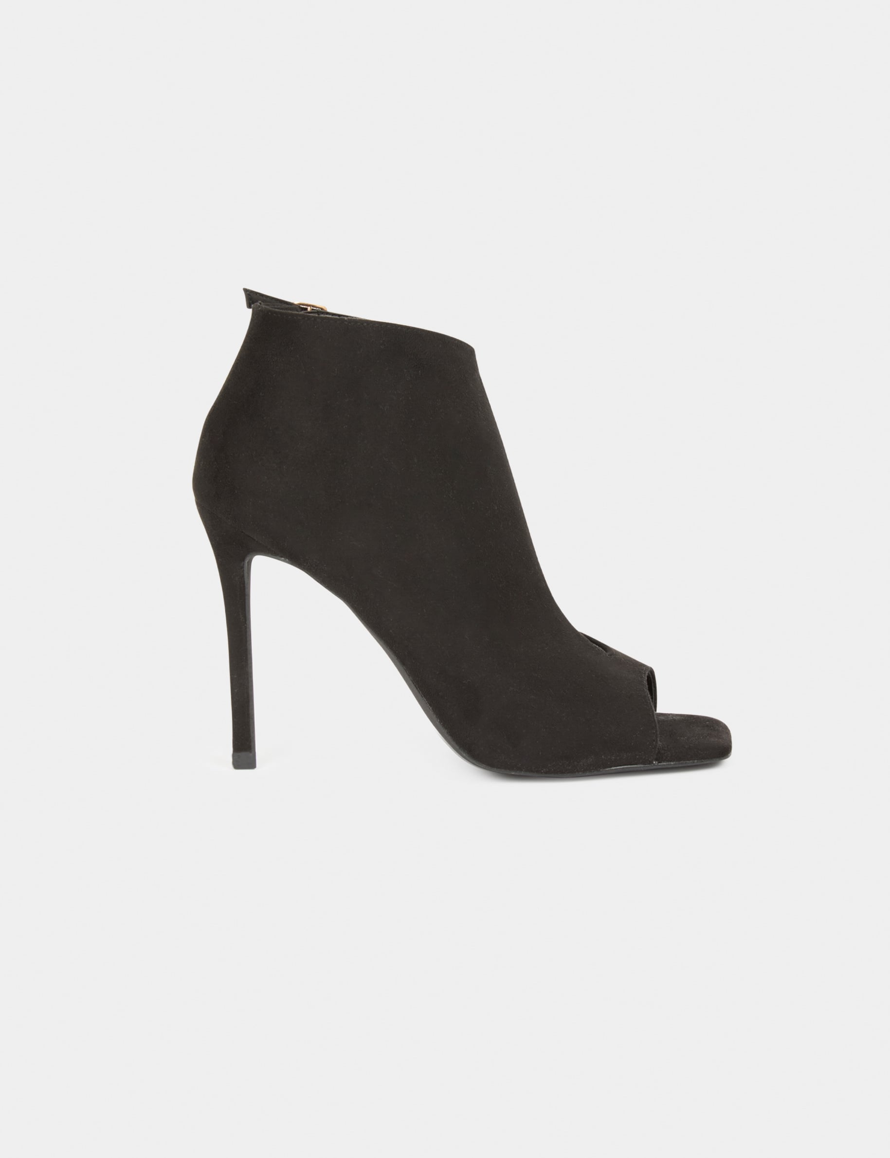 Sandales &agrave; talons demi-ouvertes noir femme