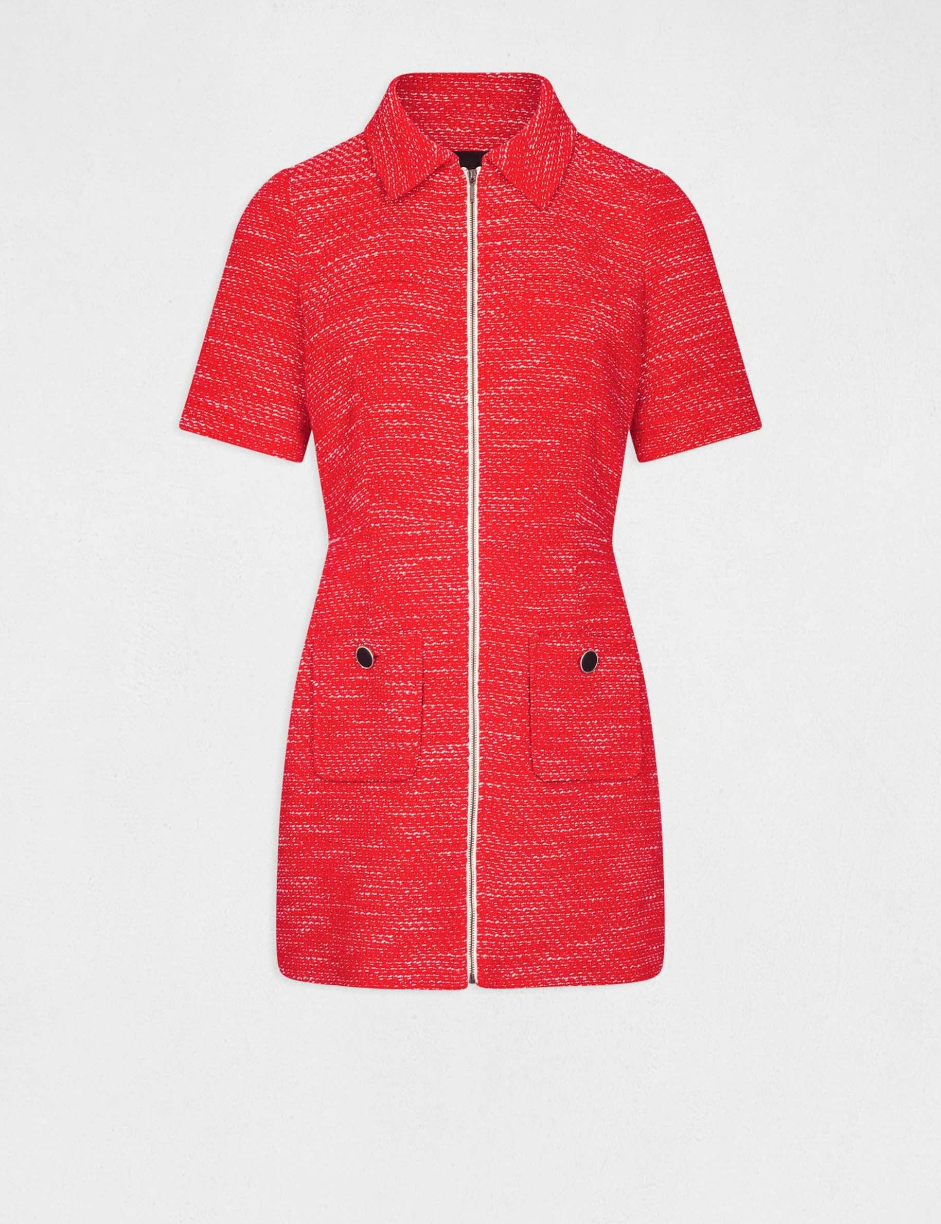 Robe cintr&eacute;e zipp&eacute;e manches courtes multico femme