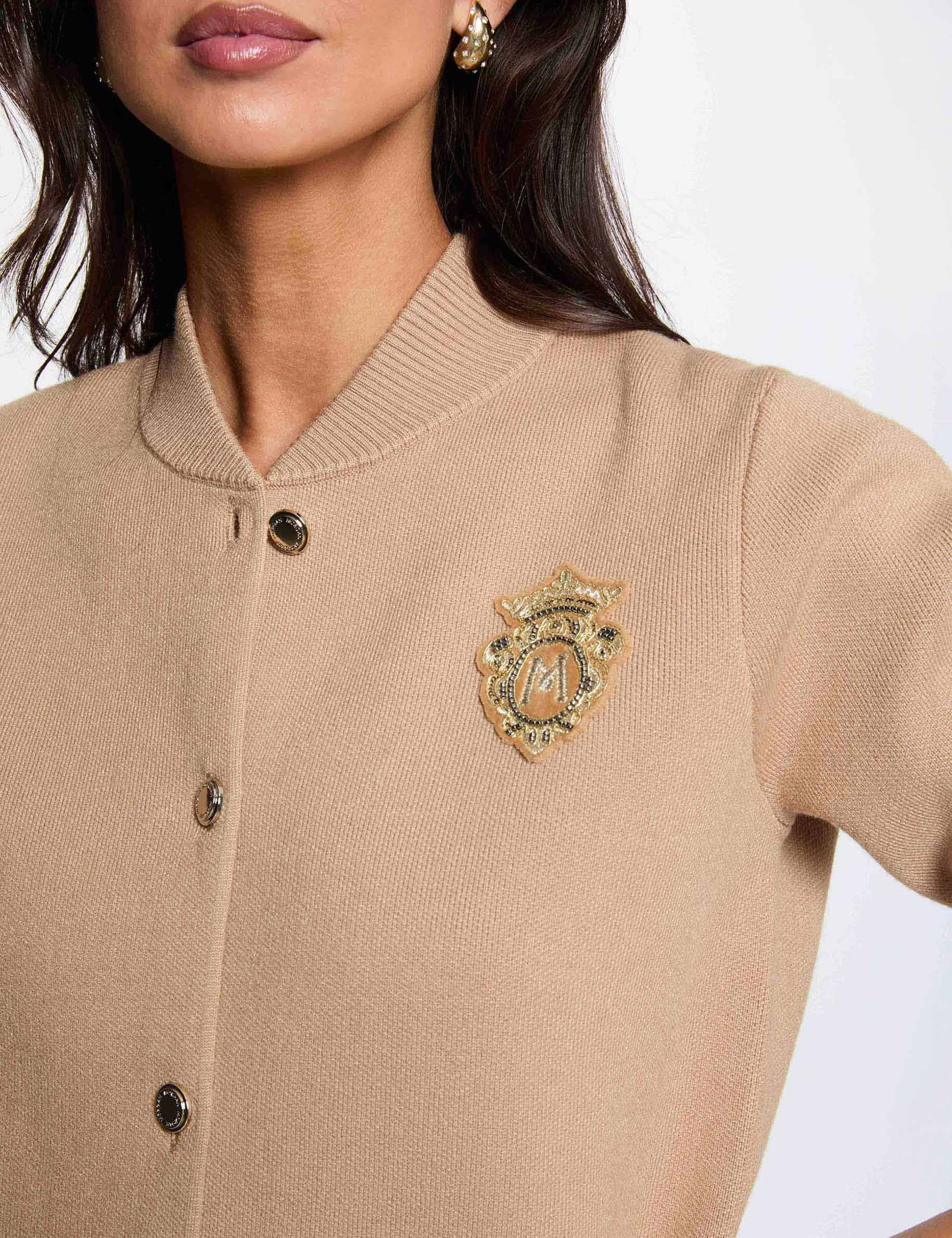 Pull col teddy camel femme